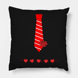 Valentine's day costume ideas funny red tie tuxedo heart belt Pillow