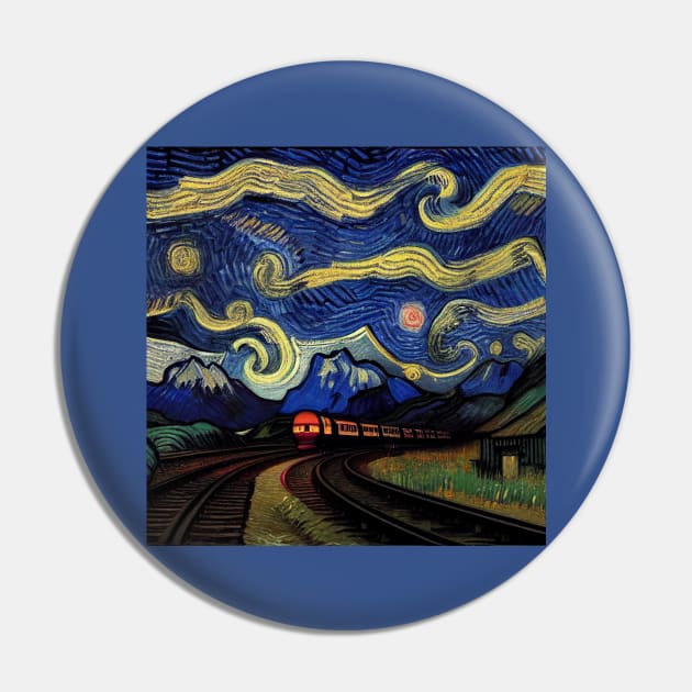 Starry Night Wizarding Express Train Pin by Grassroots Green