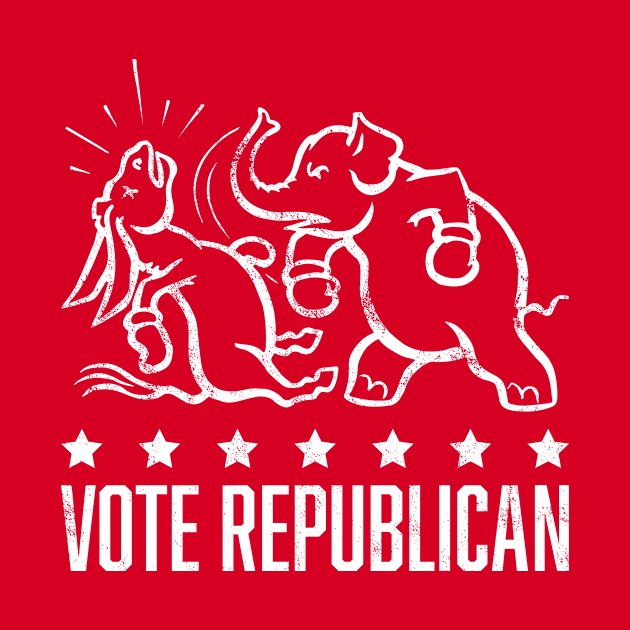 Vintage 1950's Vote Republican Boxing Elephant (White) by From The Trail