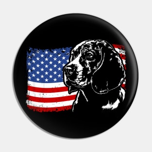 Proud Beagle American Flag patriotic dog Pin