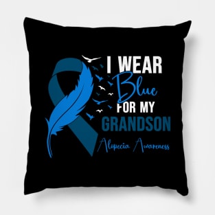 Alopecia Awareness I wear Blue for my Grandson Pillow