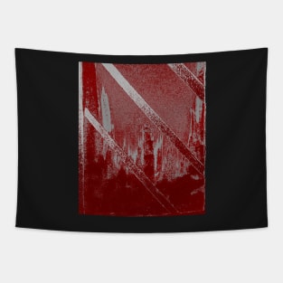 Cityscape through Window with Silvery Moonshine Tapestry