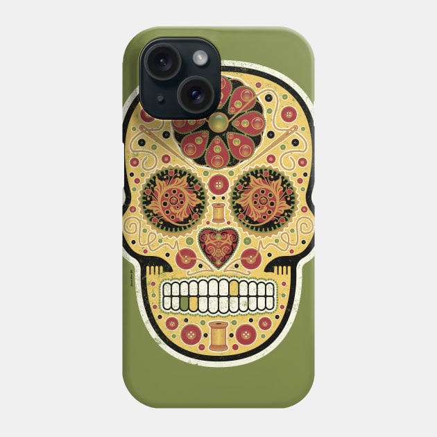 Sew-Sew Sugar Skull - Cadaverous Cookie Dough Phone Case by DanielLiamGill