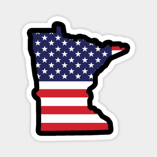 Minnesota State Shape Flag Background Magnet