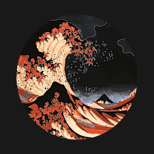 red volcano ocean waves T-Shirt