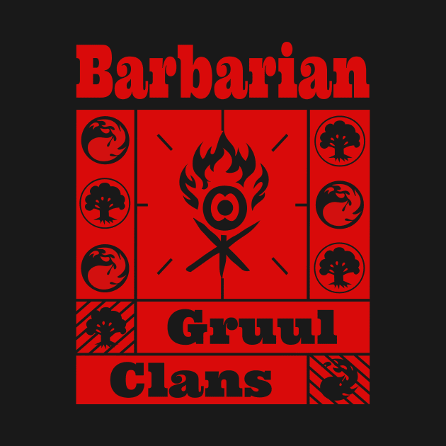 Gruul Clans | Barbarian | MTG Ravnica Guild Green & Red Design by ChristophZombie