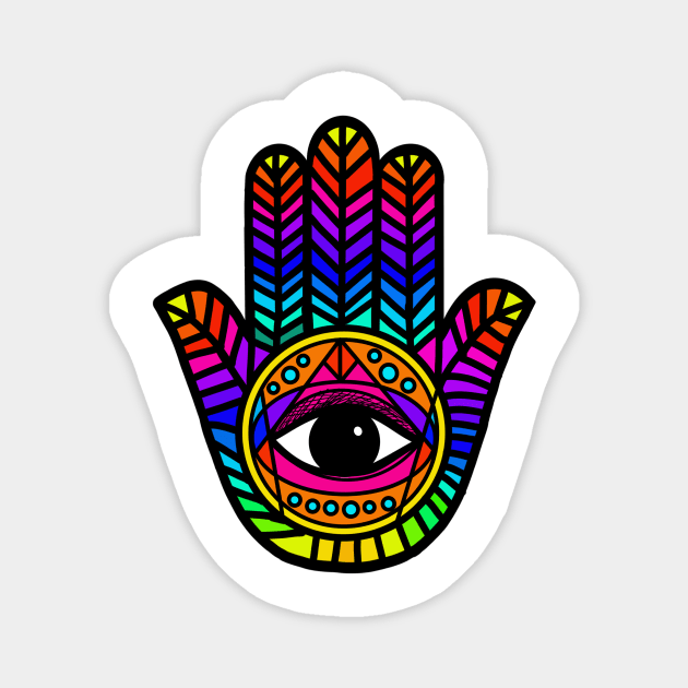 Hand of Hamsa Fatima Evil Eye Protection Magnet by livania