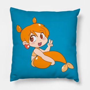 Cute Orange Mermaid Pillow