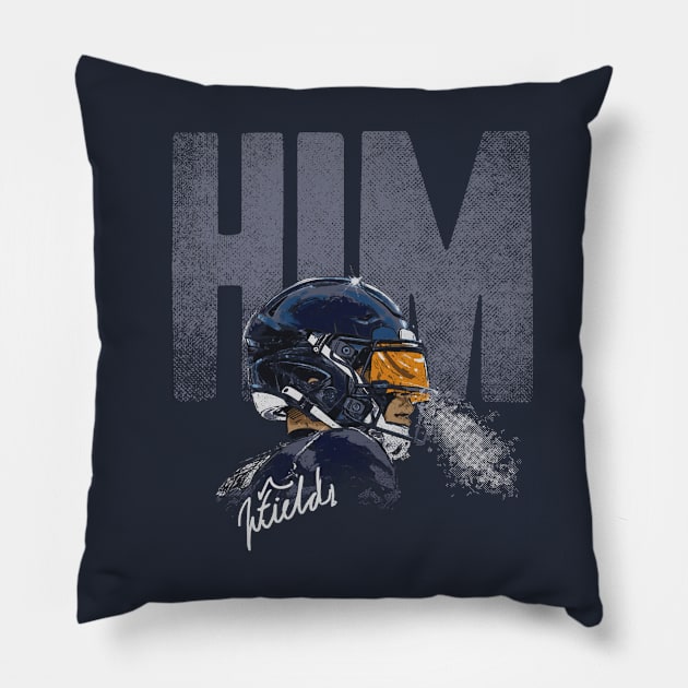 Justin Fields Chicago Him Pillow by danlintonpro