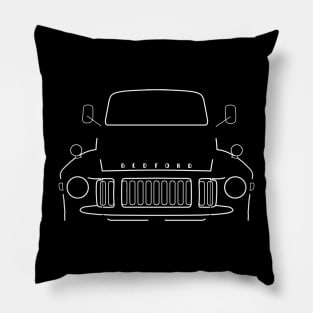 Bedford TJ classic lorry white outline graphic Pillow