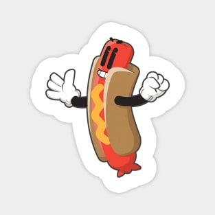 Happy Wiener in His Bun - Vector Art Magnet