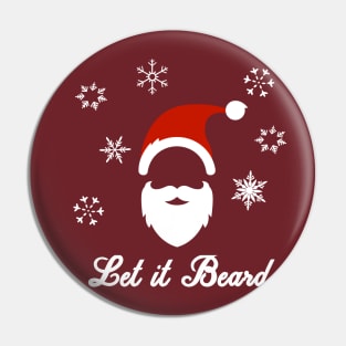 Let it Beard Christmas Hipster Pin