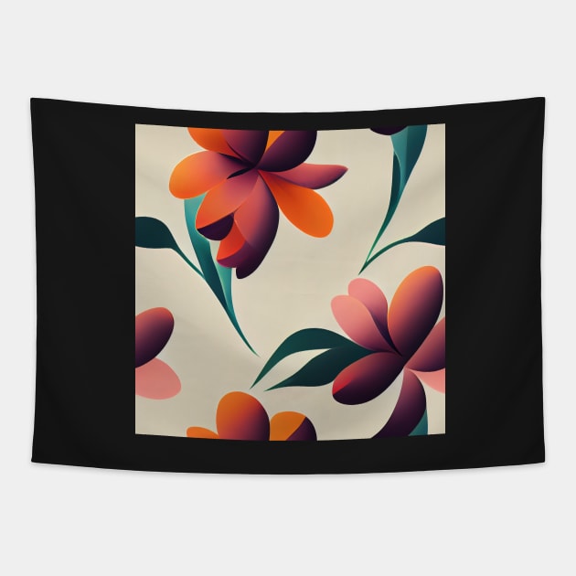 Floral Diagnal pattern, flat color Tapestry by LightStubble