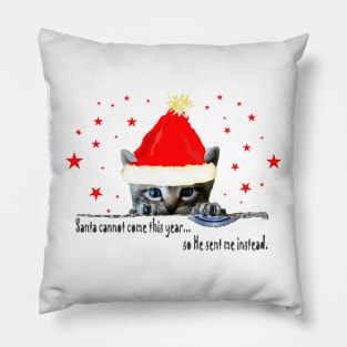 Funny Christmas Cat meme Pillow