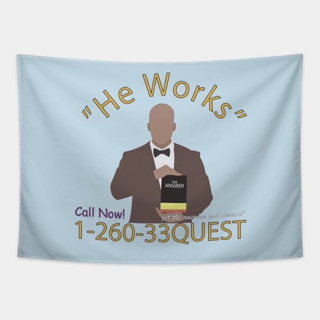 He Works Tapestry by opiester