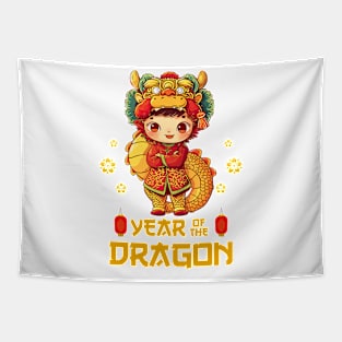 Year of the Dragon: Playful Dragon Boy at Chinese New Year! Tapestry