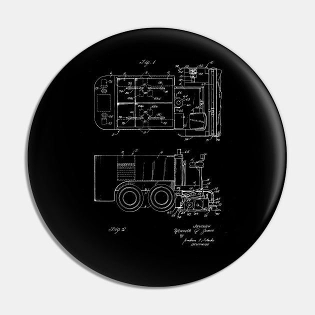 Ice Resurfacing Machine Vintage Patent Drawing Pin by TheYoungDesigns