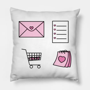 Pink to do list icons Pillow