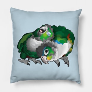 Cuddle Green Cheek Conure Pair Pillow