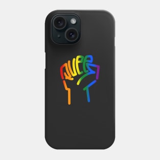 Queer power rainbow dark version Phone Case