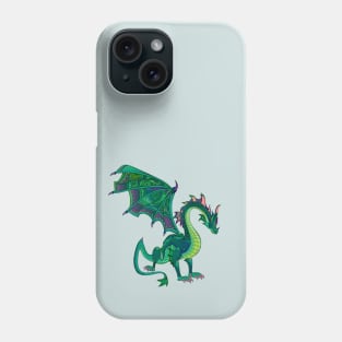 Warlike green dragon Phone Case