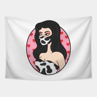 Masked cow girl Tapestry