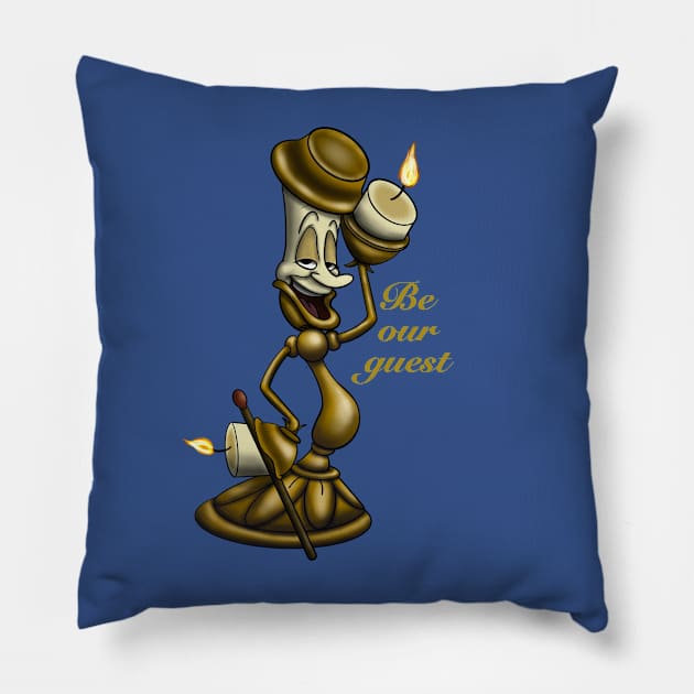 Lumiere- Be Our Guest Pillow by Art-by-Sanna