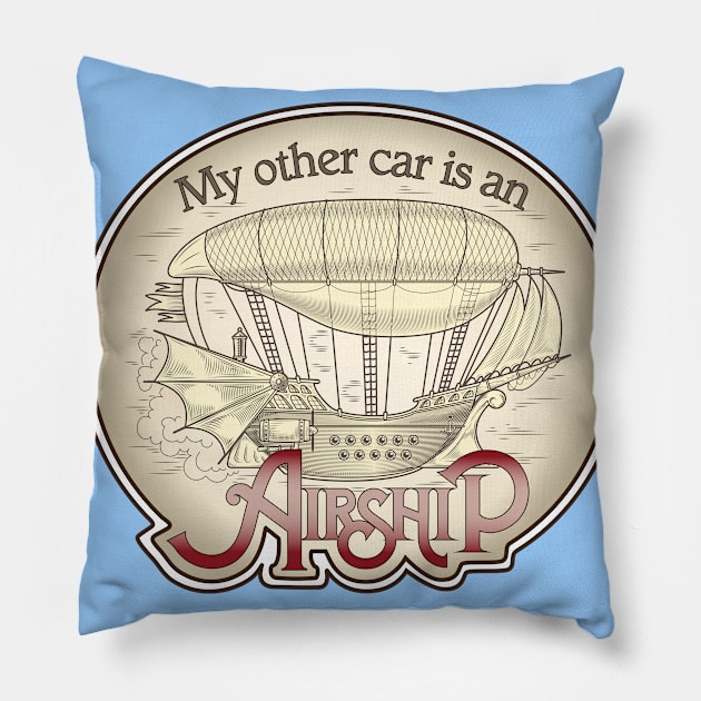 My Other Car Is An Airship Pillow by hatsandspats