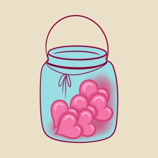 Glass jar with hearts T-Shirt