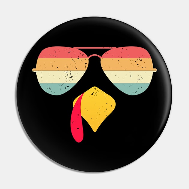 Cool Turkey Face With Sunglasses Funny Thanksgiving For Men Boys Pin by Az-Style