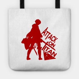 levi attack on titan red white Tote