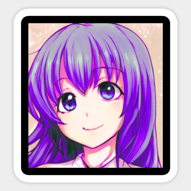 Cute Anime Girl With Purple Hair Anime Girls Sticker Teepublic Athena violet hair with golden eyes djin equipment power of time and space her djin's name is hylia magi oc. cute anime girl with purple hair