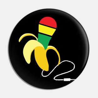 Banana with reggae microphone Pin