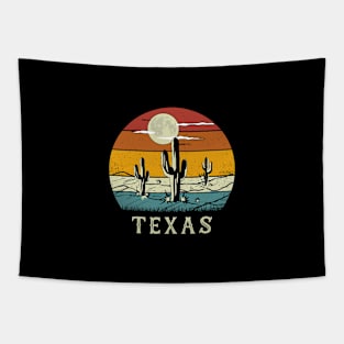 Cactus Vintage Texas Retro Wild Desert Sunset Summer Tapestry