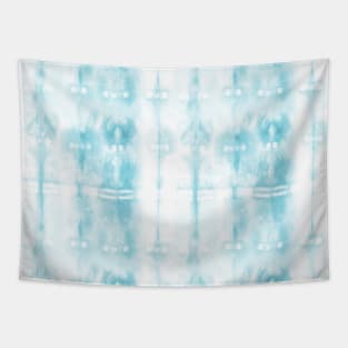 Light Blue Tie-Dye Plaid Tapestry