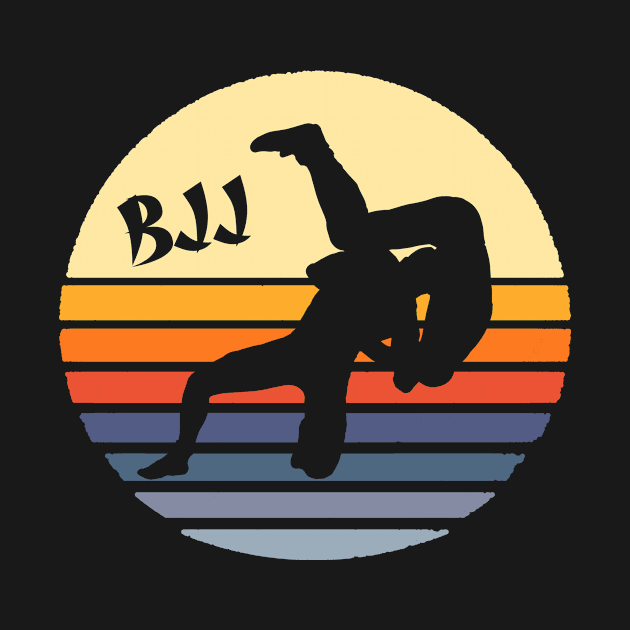 Retro BJJ Brazilian Jiu Jitsu by funkyteesfunny