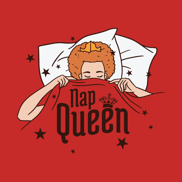 Funny Nap Queen Cartoon Redhead // Sleepy Girl by SLAG_Creative