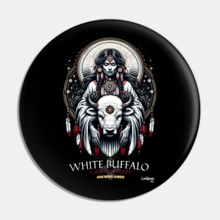 Old Gods Sacred Guardian: Native American Indian White Buffalo Calf Woman Pin