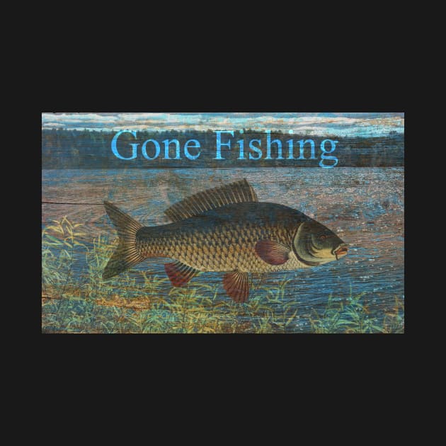 Gone Fishing Sign by JimDeFazioPhotography