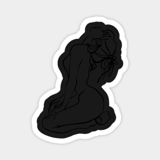 Simple And Aesthetic One Line Art Woman Magnet