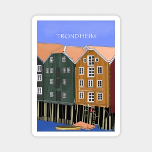 Old Storehouses Trondheim Norway Magnet