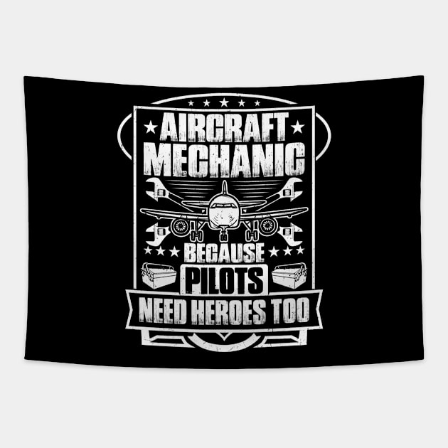 Aircraft Mechanic Aviation Maintenance Technician Tapestry by Krautshirts