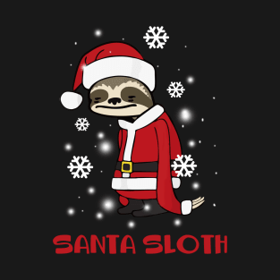 Merry Slothmas Sloth In Santa Hat Christmas Gift T-Shirt