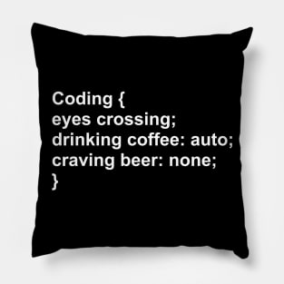 Coding and Beer White Text Pillow