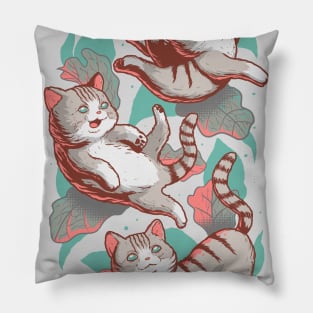 Cats Playing in the Garden Pillow