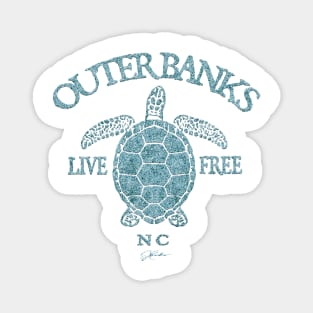 Outer Banks, NC, Live Free Sea Turtle Magnet