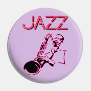 Jazz, Neon sign with Sax Player Pin