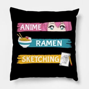 Anime Ramen Sketching Pillow