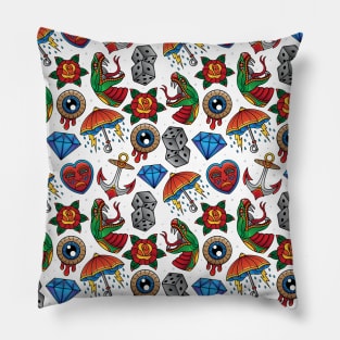 Dice Flower Eye Umbrella Snake Pattern Pillow