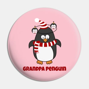 Mens Christmas Penguin Pajama Animal Costume Grandpa Penguin Shirt T-Shirt Pin